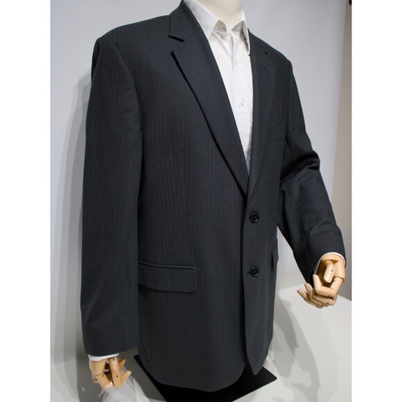 Brooks Brothers 346 Black Stretch Blazer 96% Wool 4% Spandex Men's Size 44R - Picture 6 of 12